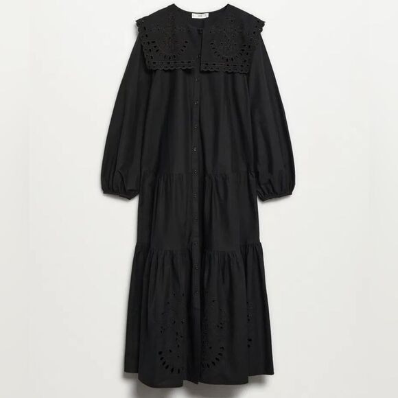 Mango Broderie Anglaise Dress Openwork Embroidered - Picture 2 of 9